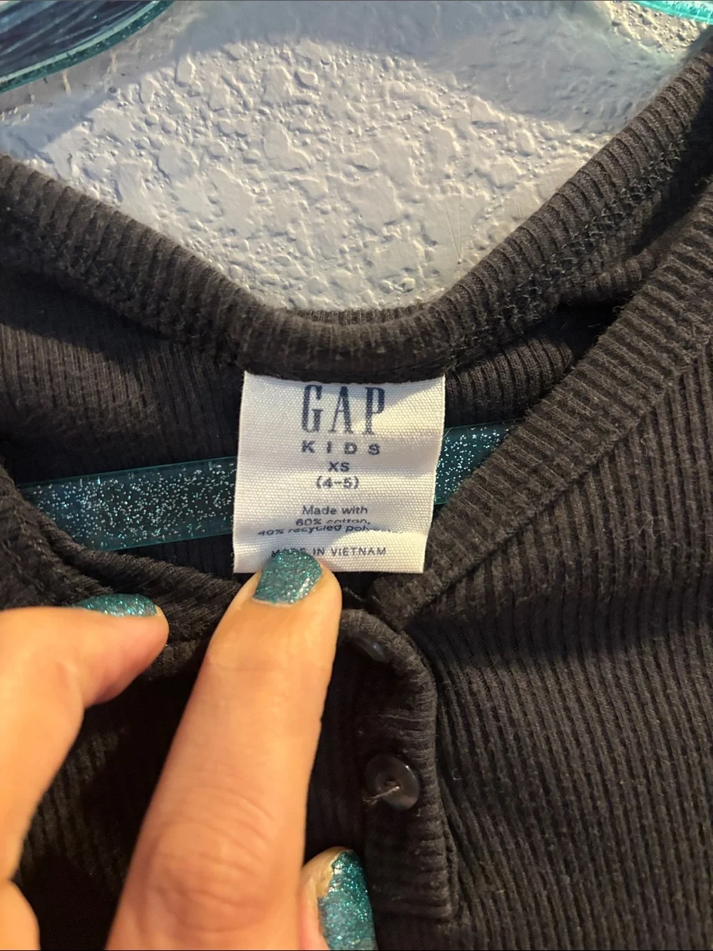 Old Navy Girls' Long-Sleeve Henley Tops - Mint Stripe & Black